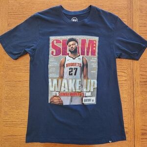 47 Blue Short Sleeve Tee with Graphic Print